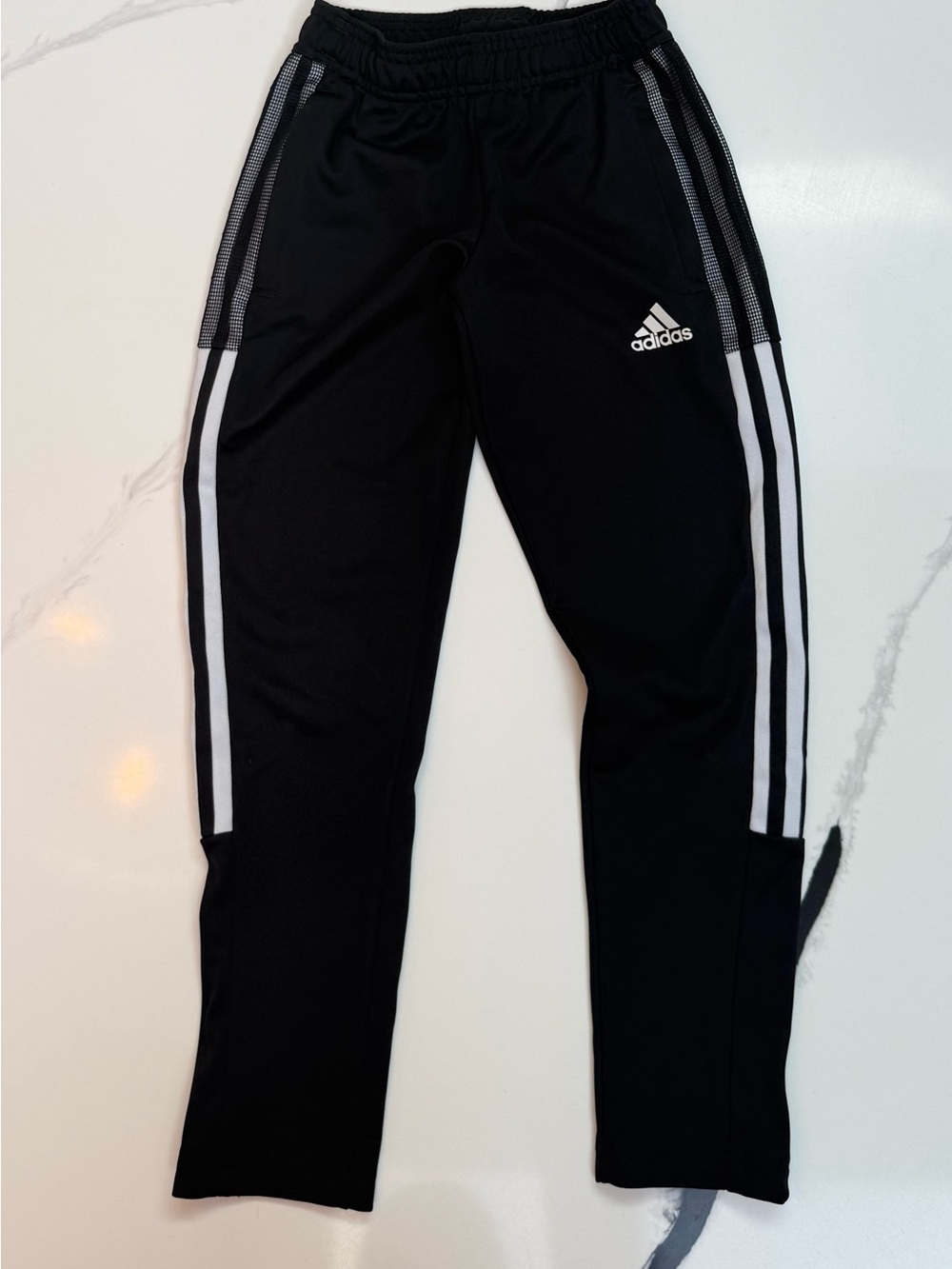 Adidas Boys Tiro 3 Stripe Soccer Track Pants Black White Size 7-8